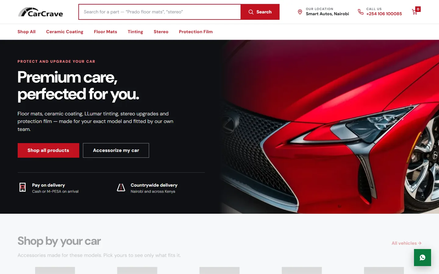 CarCrave website homepage